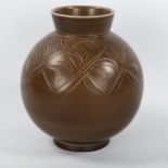 Aluminia, Copenhagen, a Danish pottery vase by NILS THORSSON, no 1694, height 17cm Good condition,