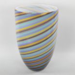 A CENEDESE Murano glass vase, designed for Rosenthal with five coloured twisted canes, height 31cm