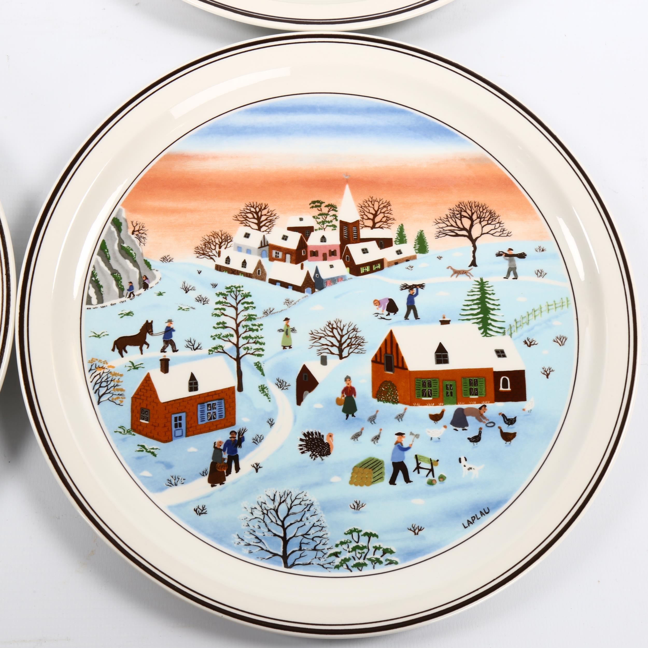 GERARD LAPLAU for VILLEROY and BOCH, a collection of 4 seasons plates, diameter 23cm Good condition - Image 2 of 3