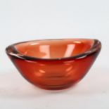 SVEN PALMQVIST for ORREFORS, boat shaped bowl, signed to base "Orrefors PU 3092/2, length 12.5cm