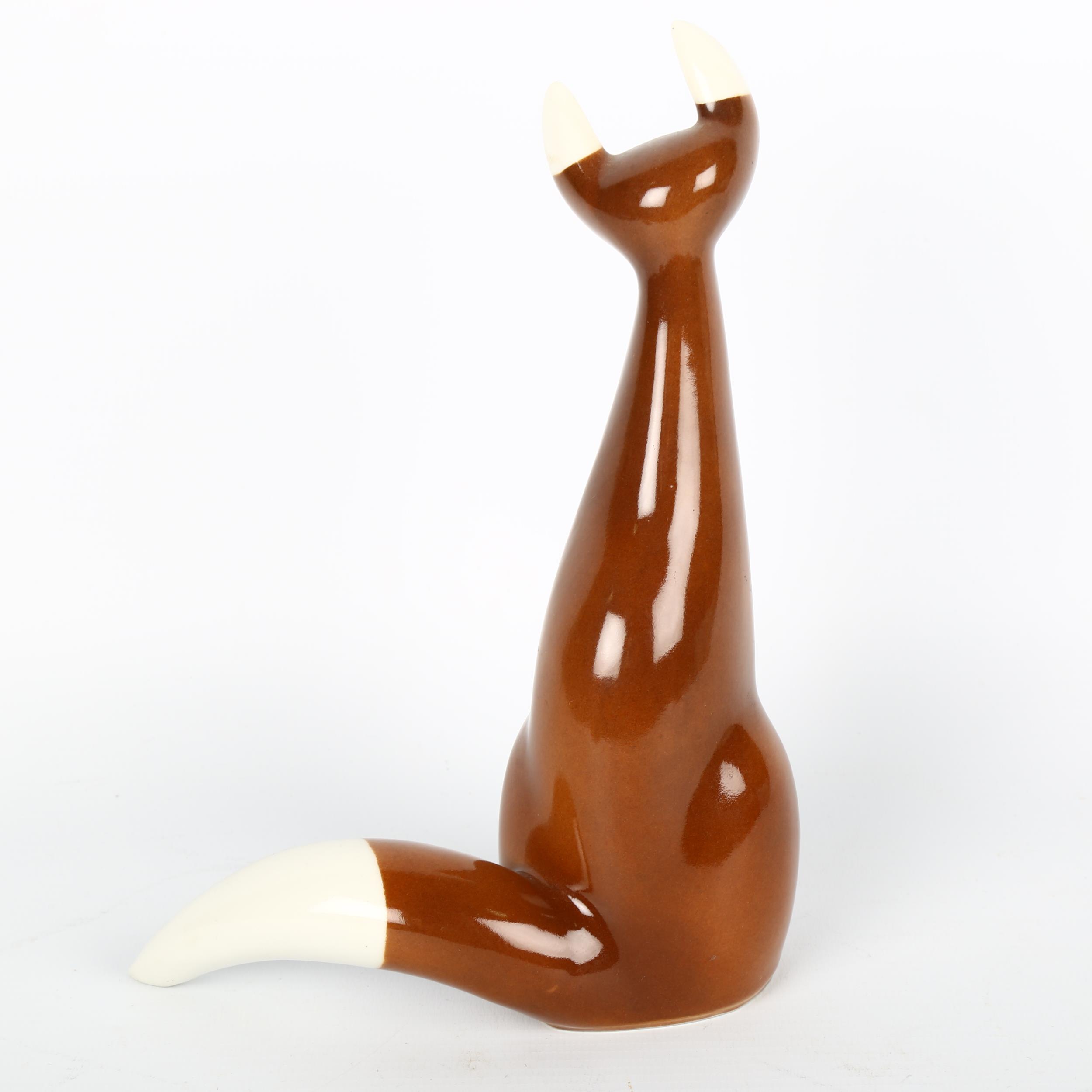 JAROSLAV JEZEK for ROYAL DUX, an original 1960s stylised porcelain fox in the Brussels style, height - Image 3 of 3