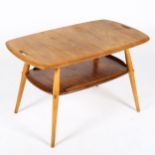 ERCOL coffee table, butlers tray style top and shelf under, height 44.5cm, length 74cm. Good