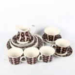 HARDY AMIES for Wood & Sons, a quantity of Ermine pottery tea-ware, 1978 Good condition, no chips,