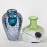 2 studio glass bottles, BERTIL VALLEIN and TOM PHLABUM, both signed to base, tallest 10cm Both in