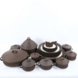 JENS QUISTGAARD for DANSK Design, a 1950s' design Flamestone IHQ, matte brown dinner service for