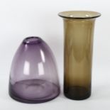 A 1960s PLUS GLASS, Norway, flared cylinder vase by RICHARD DUBOUGH with acid etched mark and