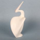 JAROSLAV JEZEK for ROYAL DUX, an original 1960s stylised porcelain pelican in the Brussels style,