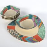 DOROTHY HAFNER for Rosenthal, a set of Studio-Line Flash design 6 bowls and a serving platter