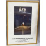 AAGE RASMUSSEN, a 1990s' Poster Museum print of Danish State Railway of 1937 original, framed, 102 x