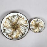 2 1960s' Royal Copenhagen platters designed by ELLEN MALMER, dia 33cm and 18cm Good condition, no