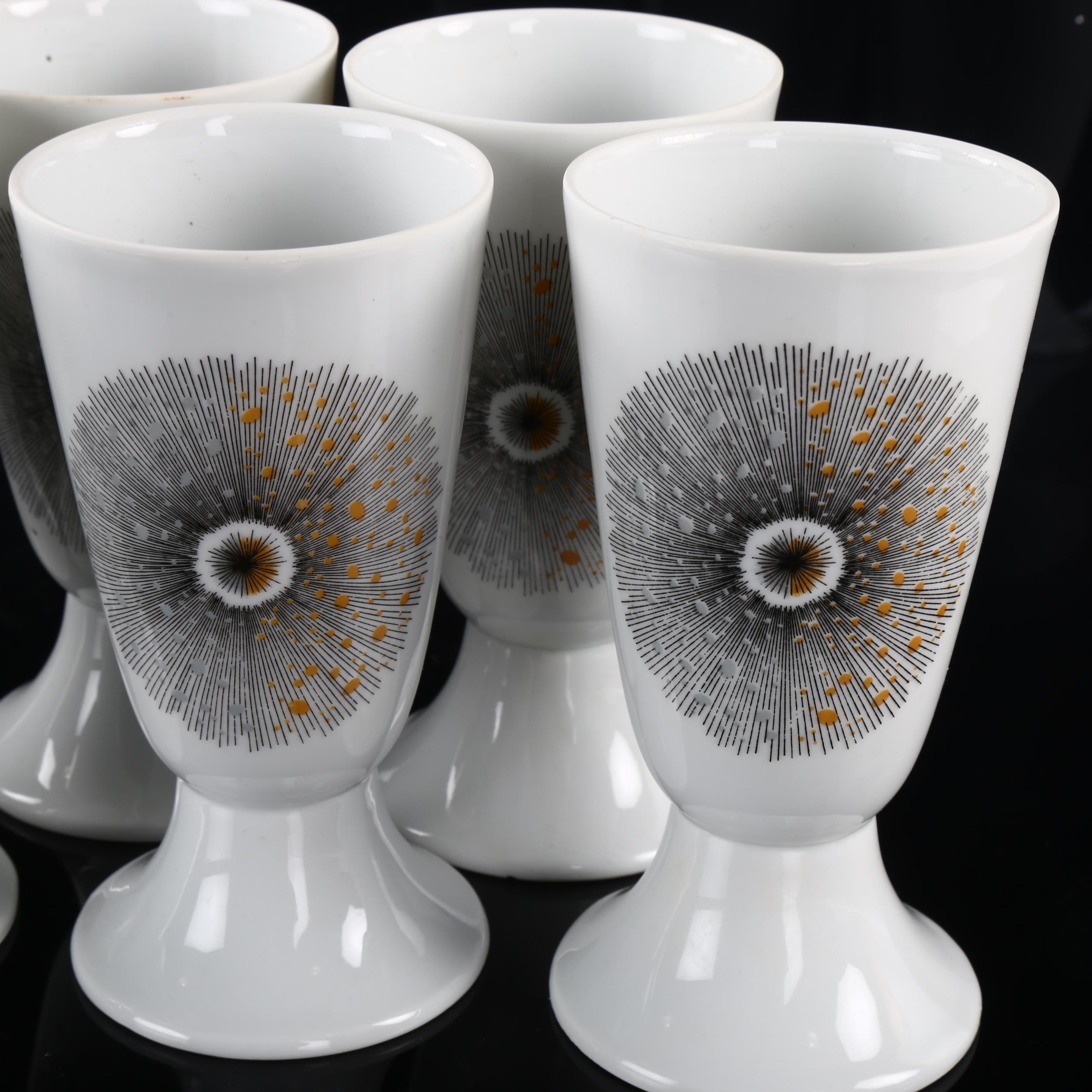 A boxed set of 6 Mazagran coffee cups by Tharaud, Limoges, 1970s' Moorea design, height 13.5cm - Image 2 of 4