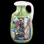 ERIK PLOEN (1925-2004), Norway, A hand painted stoneware jug, with fisherman portrait, signed to