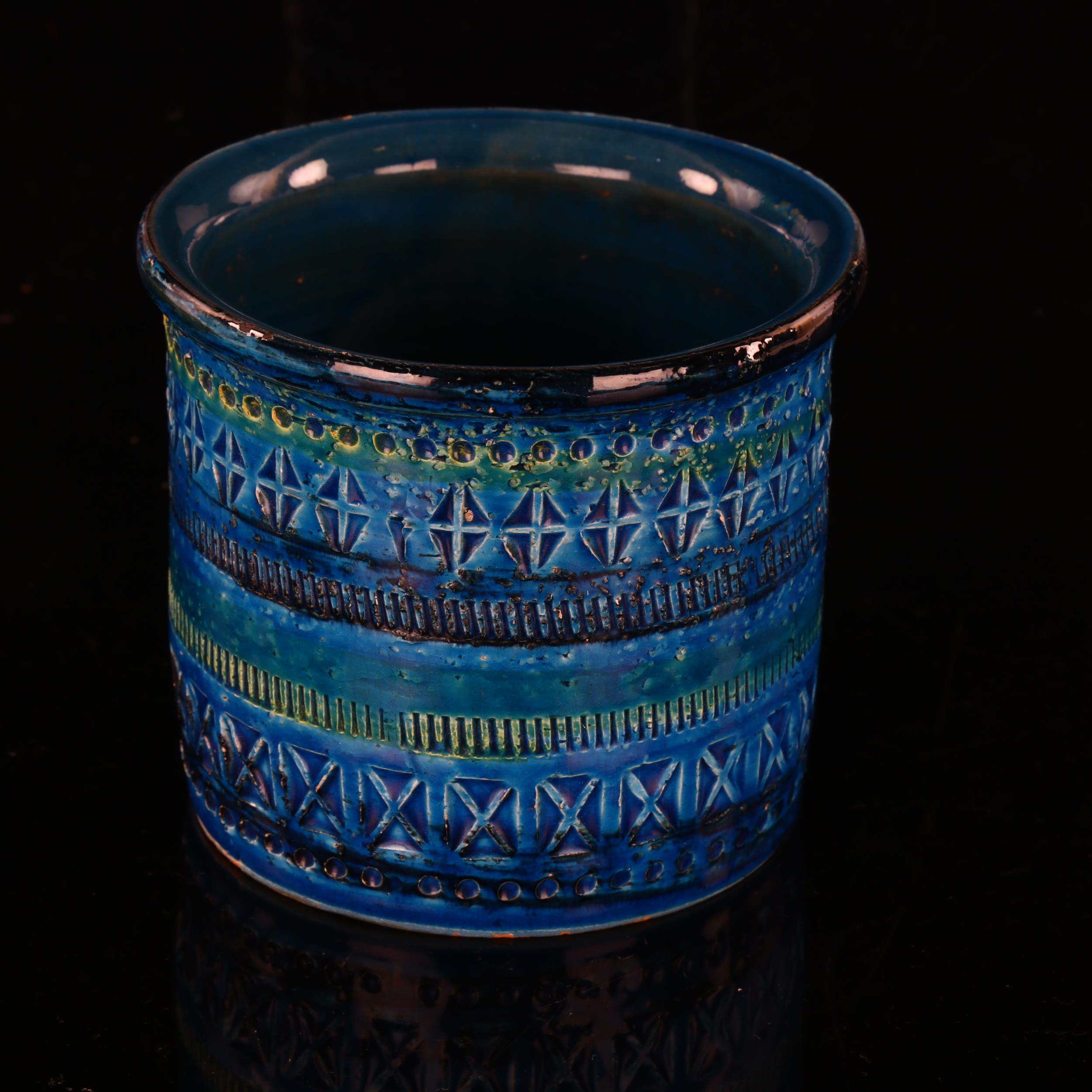 ALDO LONDI for Bitossi, a Rimini Blue planter/vase, stamped AH 80/12 Italy to base, height 10.5cm