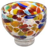 WILLIAM SHAKSPEARE, a studio glass "Gaudi" bowl, signed to base, height 10.5cm Very good