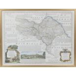 Emanuel Bowen, 'An Accurate Map of the North Riding of Yorkshire', hand coloured, published 1787,