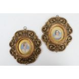 Pair of portrait miniatures, mid 19th Century, being the Hon. Mrs Lichney Smith nee Frances Mary