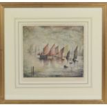 Laurence Stephen Lowry (1887-1976), Sailing boats, offset lithograph, published by Venture Prints,