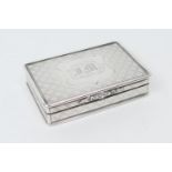 Early Victorian silver snuff box, by Nathaniel Mills, Birmingham 1837, rectangular form with