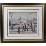 Laurence Stephen Lowry (1887-1976), View of a town, offset lithograph with blind stamp, signed in