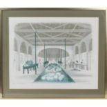 David Gentleman (b. 1930), Charleston Market, lithograph in colours, numbered 53/100, signed and