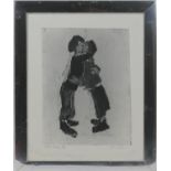 Harold Riley (b. 1934), Couple kissing, offset lithograph, limited edition numbered 74/75, titled