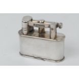 Dunhill silver plated table lighter, design no. 737418, with inscribed date '1936-1961', 8cm x 6.5cm