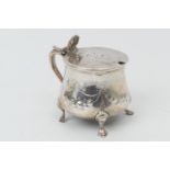 Victorian silver wet mustard pot, by The Barnards, London 1868, baluster form with foliate swags and