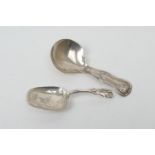 George IV silver Kings pattern caddy spoon, by Joseph Willmore, Birmingham 1824, 8.5cm; also a