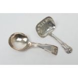 George IV silver caddy spoon by Joseph Taylor, Birmingham 1824, in the Kings Hourglass pattern