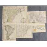 A loose folio of 9 unframed maps comprising: John Spilsbury, 'A New Map of North America from the