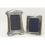 Modern silver photograph frame, in the Adam style, London 1992, the aperture size 13cm x 8cm; also a