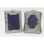 Victorian style silver photograph frame, London 1988, shaped rectangular form repousse decorated