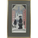 Laurence Stephen Lowry (1887-1976), Two brothers, offset lithograph with blind stamp, signed in