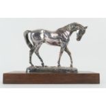 Sterling silver model of a horse, by Chantry Silversmiths Ltd, Sheffield 2000, finely modelled,