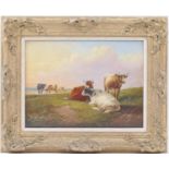 In the manner of Thomas Sidney Cooper, Cattle at the water's edge, oil on panel, bearing a signature