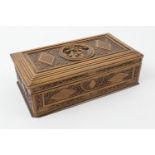 Anglo-Chinese carved sandalwood box, circa 1900, 24.5cm x 13.5cm x 9cm