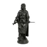 French filled bronze figure of a Bedouin, late 19th Century, indistinctly signed, height 66cm