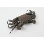 Japanese bronze articulated crab, late Meiji (1868-1912, mid brown patina, 18cm