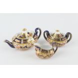 Royal Crown Derby miniature tea service, circa 1907, decorated in imari style, pattern 6299,