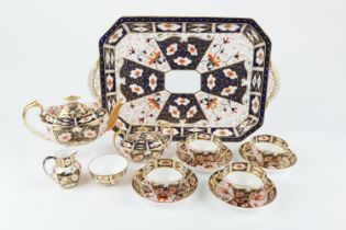 Royal Crown Derby imari composite cabaret set, circa 1900-39, pattern 2451, comprising a canted