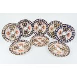 Eight Royal Crown Derby imari plates, circa 1902/03/09, pattern 2451, printed marks, 20.5cm diameter