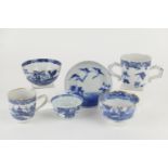 Chinese blue and white tea bowl, late 18th Century; also a Chinese blue and white chocolate cup