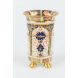 Royal Crown Derby imari spills vase, circa 1929, pattern 1128, straight sided form with beaded