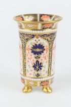 Royal Crown Derby imari spills vase, circa 1929, pattern 1128, straight sided form with beaded