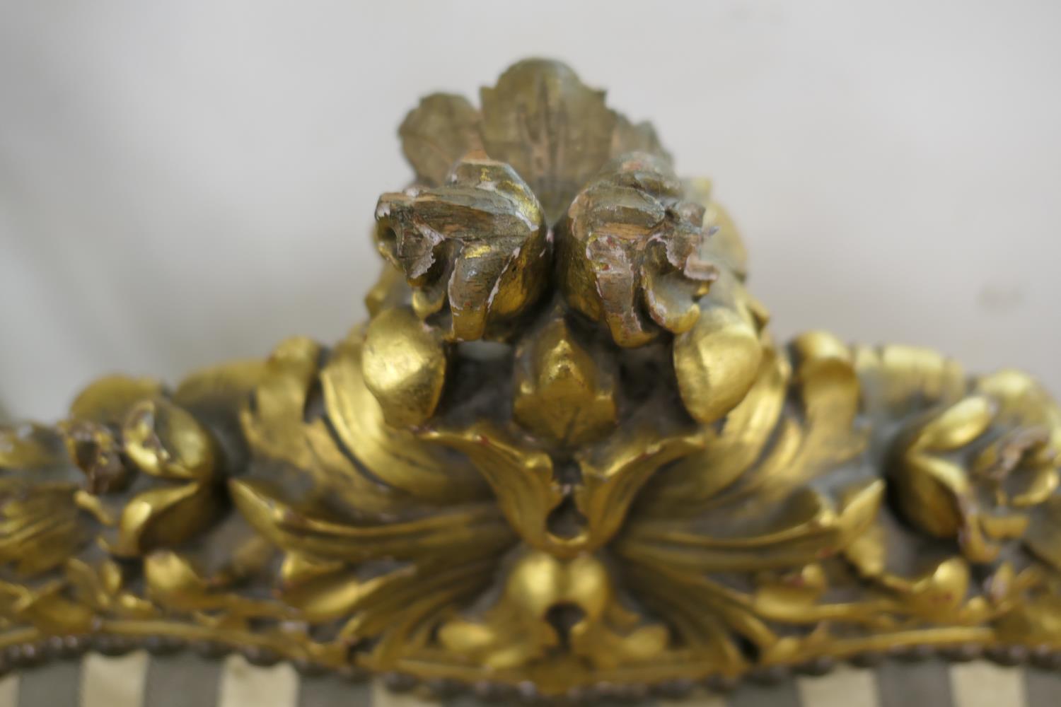 French giltwood salon suite, in Baroque style, comprising canape with a moulded foliate cresting - Image 3 of 15