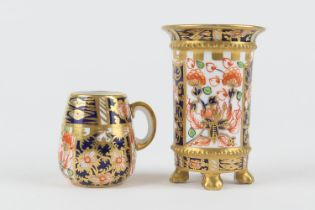 Royal Crown Derby miniature spills vase, circa 1906, decorated with pattern 6299, printed marks, 8.
