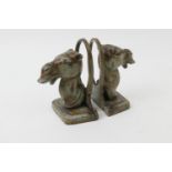 Pair of cold painted bronze camel bookends, probably Austrian, circa 1900, height 15.5cm