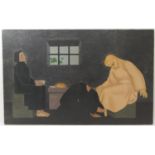 Cyril Cole (active 1920s), Christ and Mary Magdalene in the house of Simon the pharisee, oil on