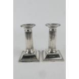 Pair of silver dwarf candlesticks, by William Hutton & Sons, London 1900/01 (loaded), height 13.5cm