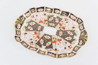 Royal Crown Derby imari cabaret tray, circa 1912, pattern 2451, shaped form, printed and impressed